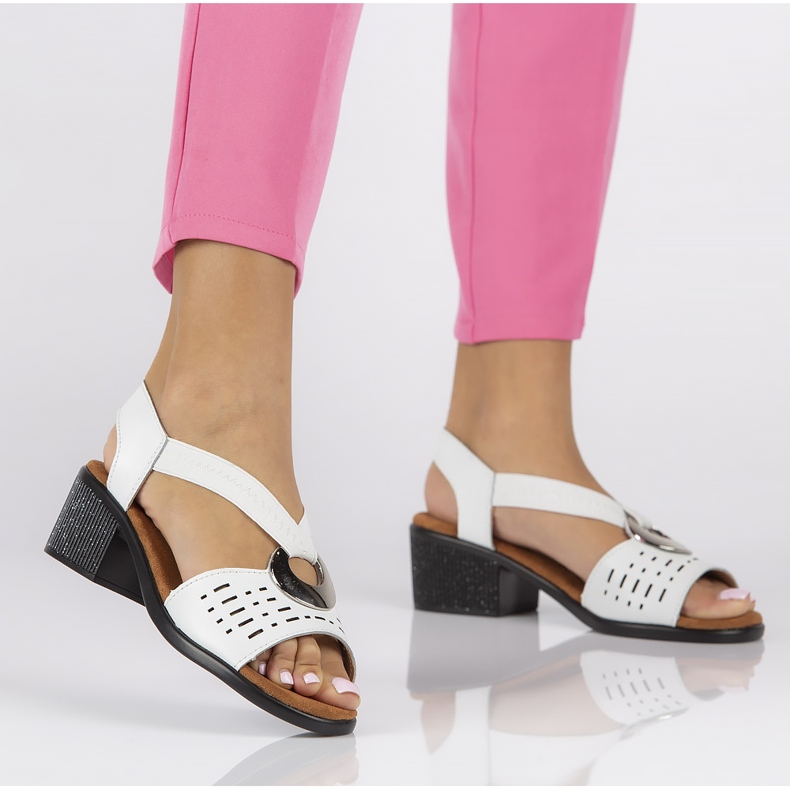 Lädersandaler Filippo DS2308 / 22 Wh vit 1