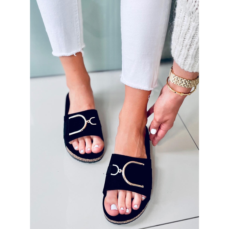 Tara Svart korksula tofflor 1