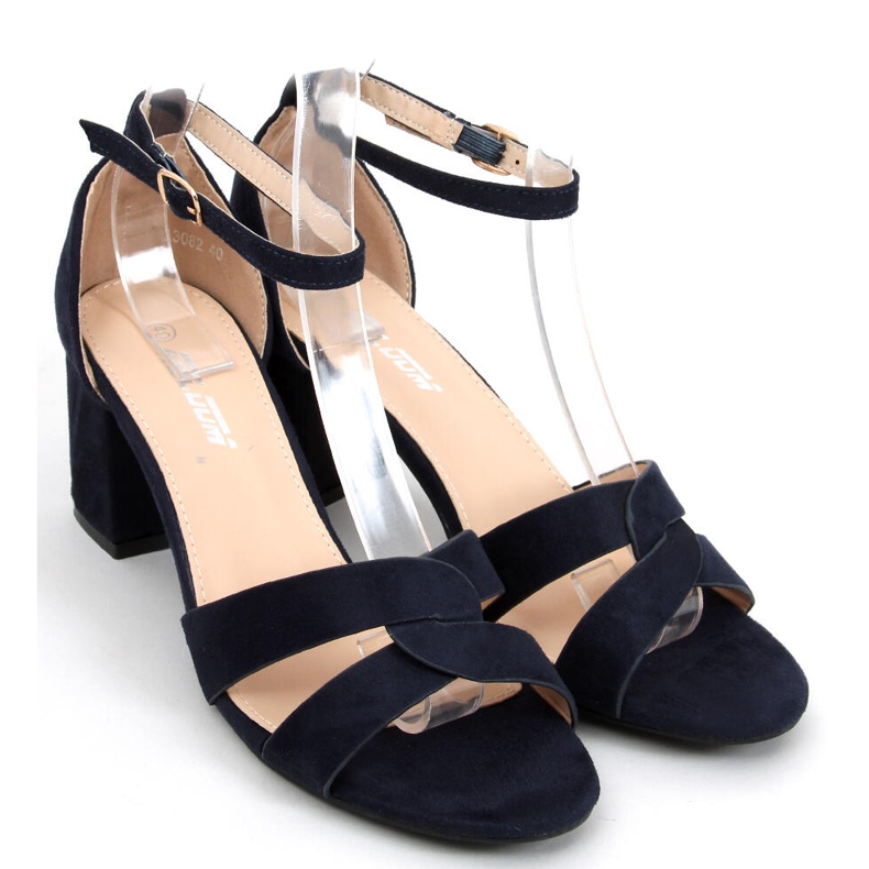 Moly Blue högklackade sandaler marinblå 2