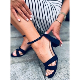 Moly Blue högklackade sandaler marinblå 1