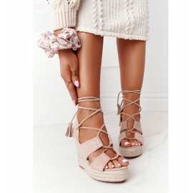 MSMG Tied Wedge Sandals Beige Mallorca 2