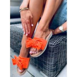 Espadrillor med Viola Orange rosett 2
