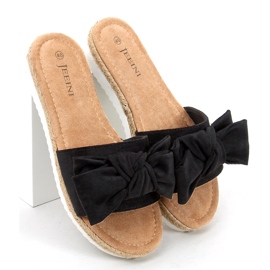 Espadrillos med Viola Black rosett svart 2