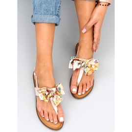 Flipflops med rosett Odette Beige 1