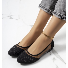 Svarta halvtransparenta Malene ballerinor 1