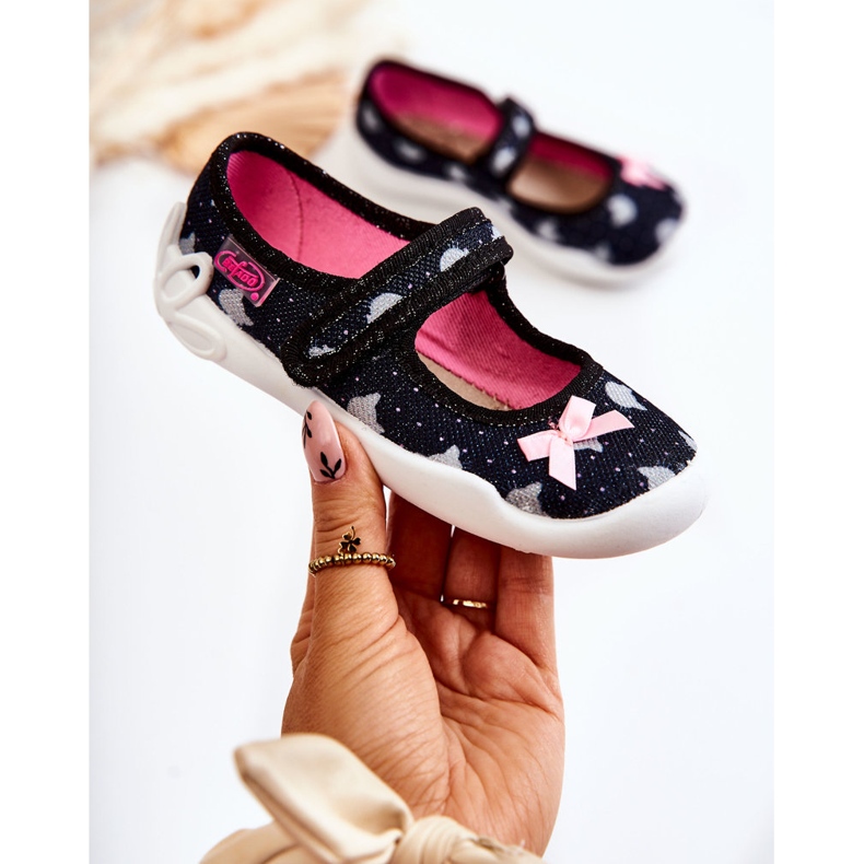 BEFADO S.A. Barnballerinatofflor Befado med rosett 114X481 Marinblå 1