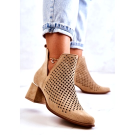 Lewski Shoes Mocka Openwork Boots Lewski Skor 3165 Beige 3