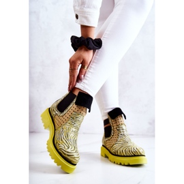 Maciejka 05324-07 Läder Slip-On Boots Gul beige grön 2