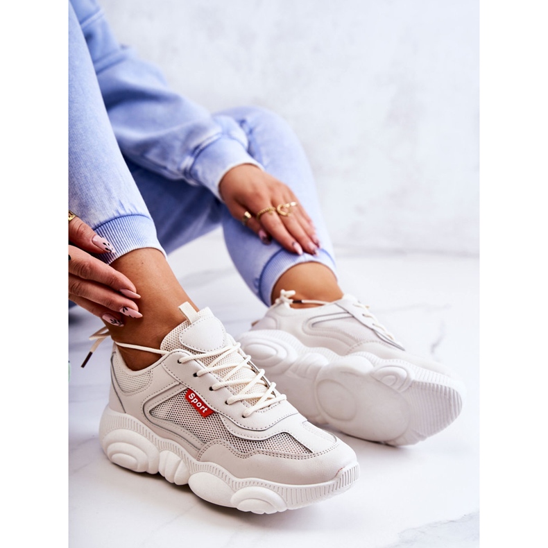 Dam Sneakers Sportskor Med Mesh Beige Sallis 1