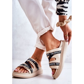 Fashionabla skinntofflor för kvinnor La.Fi Beige Menifis svart 2