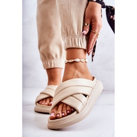 Skinntofflor dam La.Fi Beige Silla 1