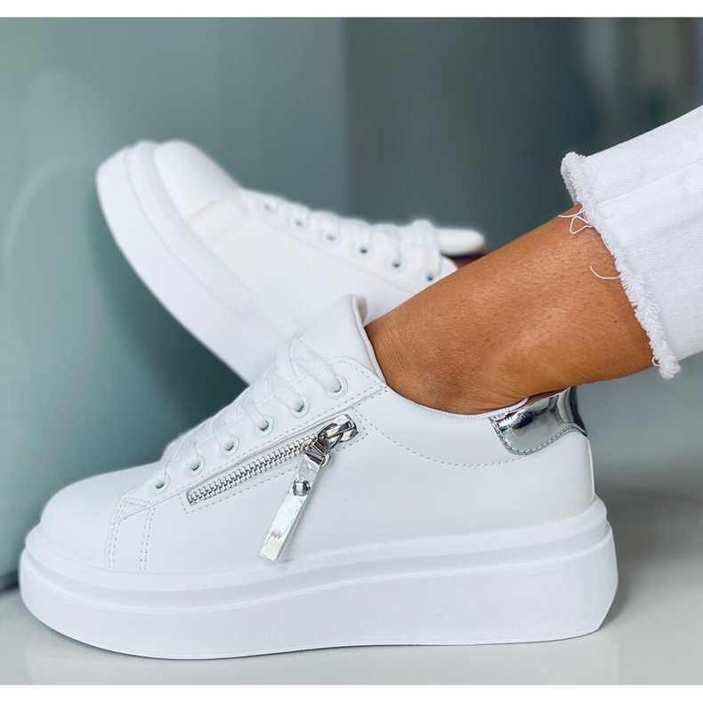 Damsneakers Lerato VIT / SILVER silver- 2