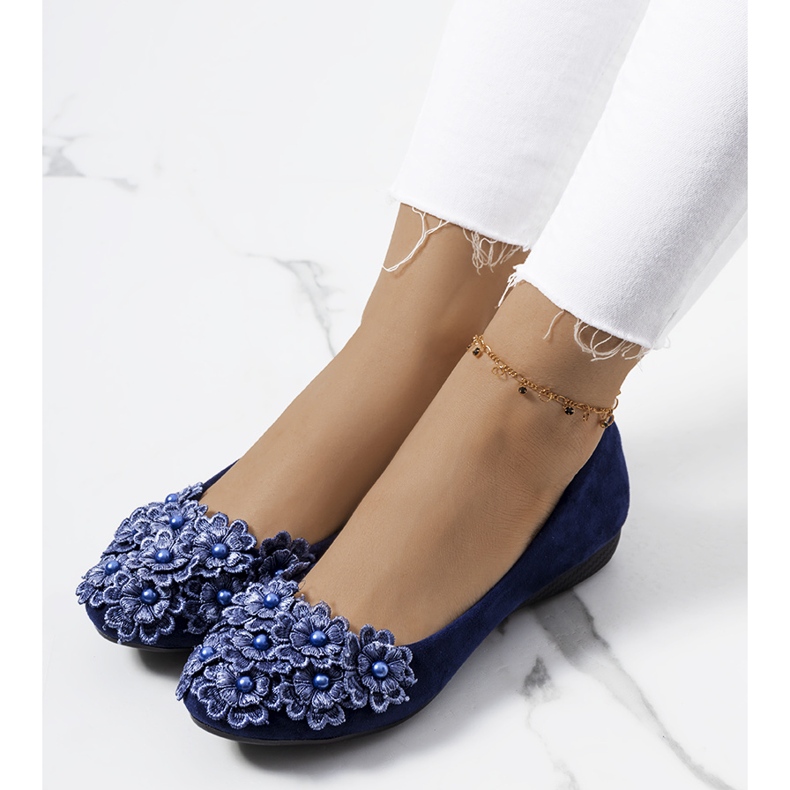 Cremin marinblå ballerinor för kvinnor 2