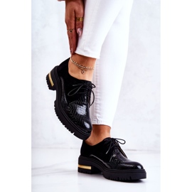 PA2 Kvinnors läderskor bundna svarta Merevin 2