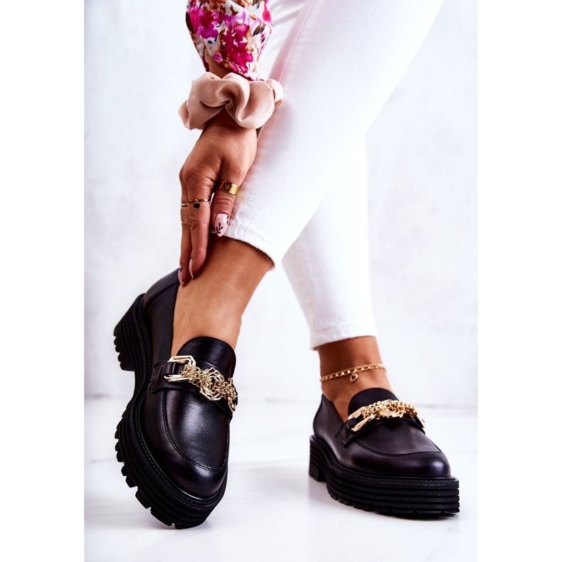 Dam Brogues Skor Guldläder Dekoration Laura Messi 2383 Svart 2