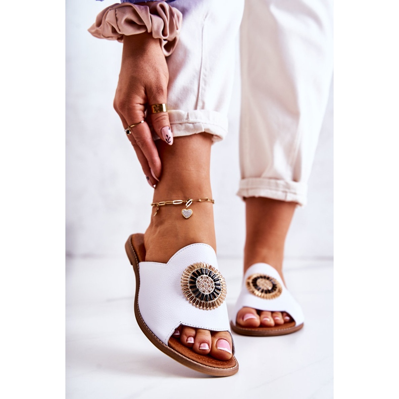 Lewski Shoes Läder Fashionabla Tofflor Lewski Skor 3132 / O Vit 2