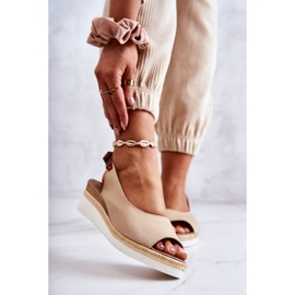 Damsandaler On Wedge Big Star JJ276049 Beige 1