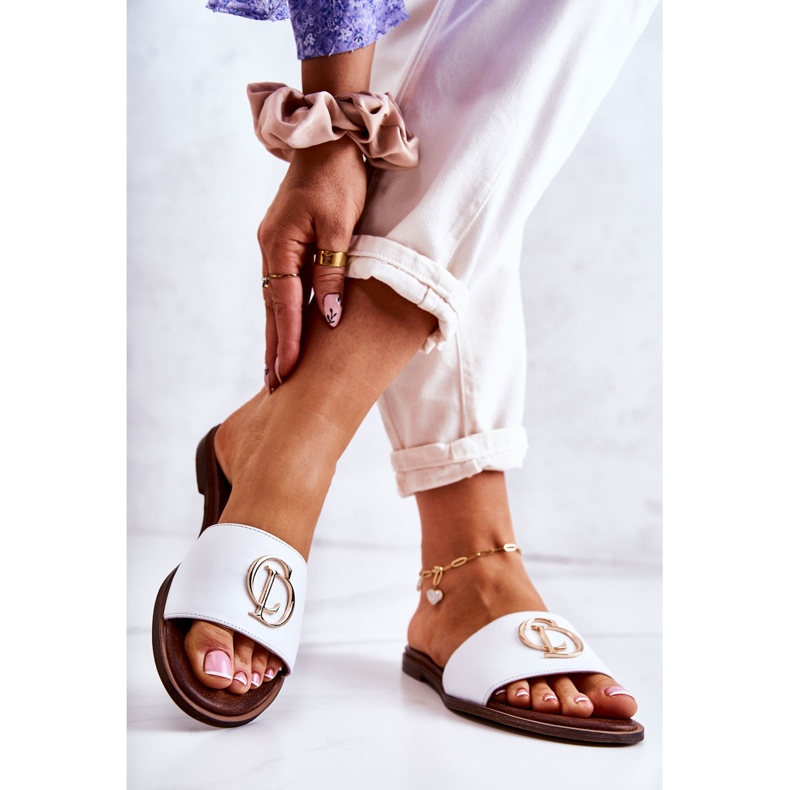 Lädertofflor dam Nicole 2735 Vit 2