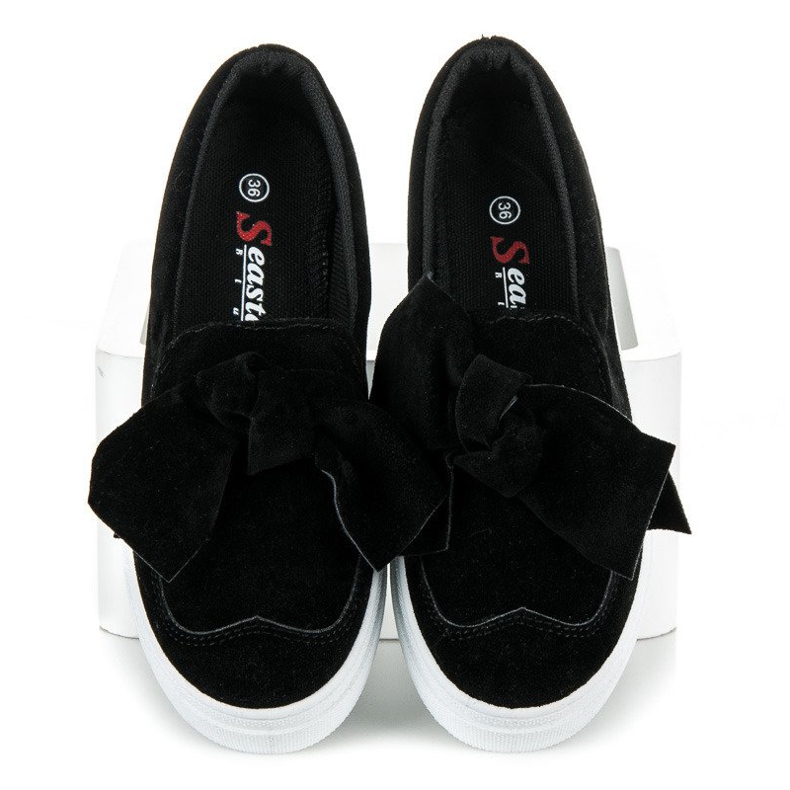 Seastar Sneakers i mocka med rosett svart 1