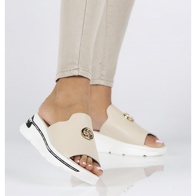 Skinntofflor Filippo DK3872 / 22 Be beige 1