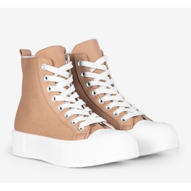 Bruna sneakers på en hög Natasha-sula beige 1