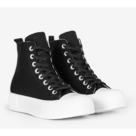 Svarta sneakers på hög Natasha-sula 1