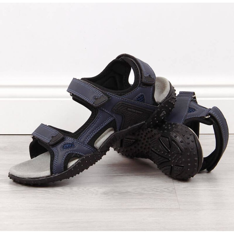 American Club W AM887B marinblå sportsandaler med kardborreband 2