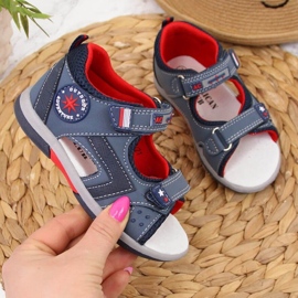 Kardborresandaler American Club Jr AM825A marinblå 1