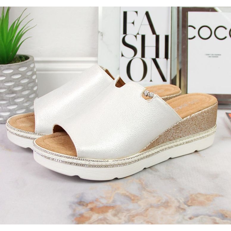 Tofflor på kilen T.Sokolski W SCA167B silver vit silver- 2