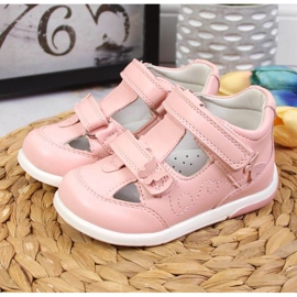 Kardborreskor genombrutna American Club Jr AM892B rosa 2