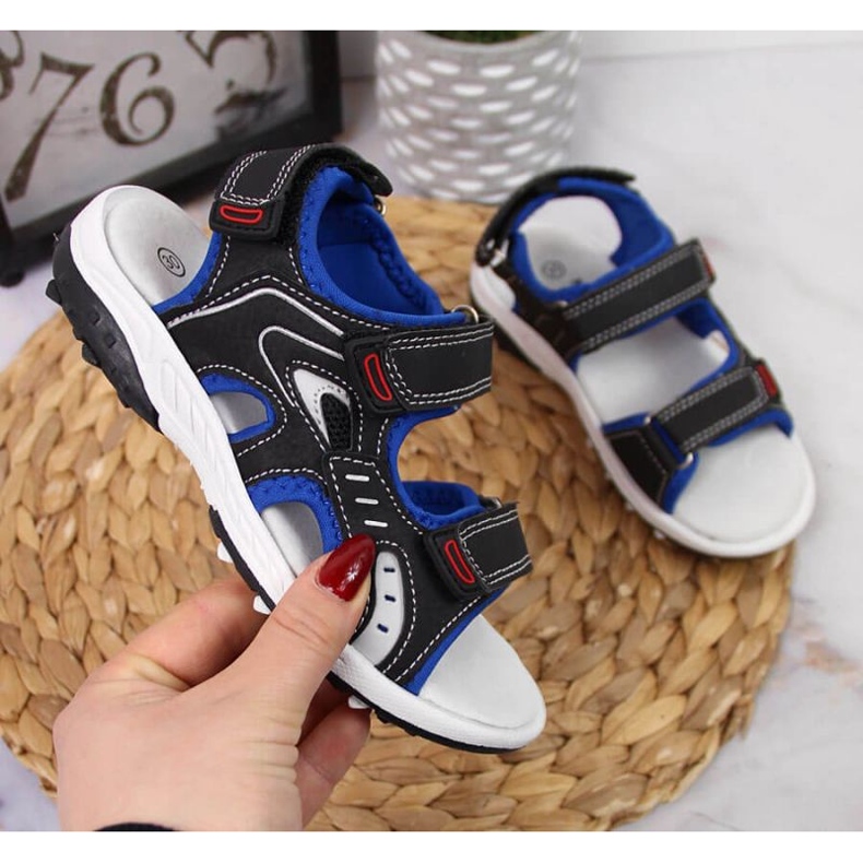 Kardborresandaler American Club Jr AM893A svarta 1