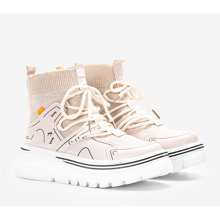 Beige ankelhöga tolersneakers 1