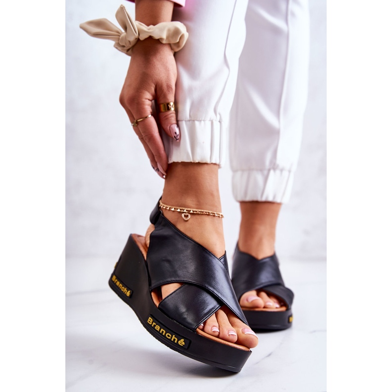 Vinceza Damsandaler med kardborreband Black Amaze svart 1