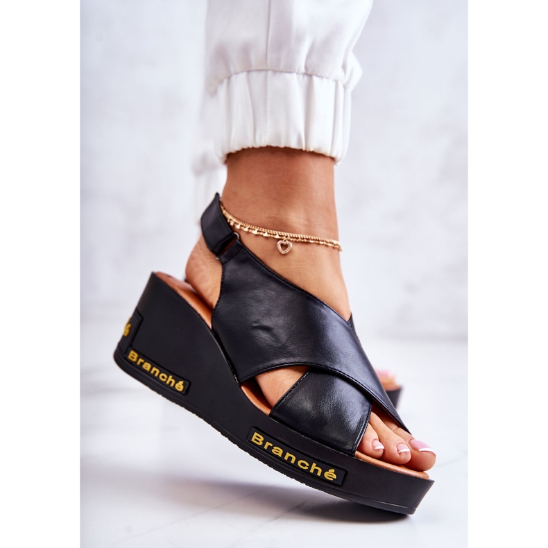 Vinceza Damsandaler med kardborreband Black Amaze svart 2