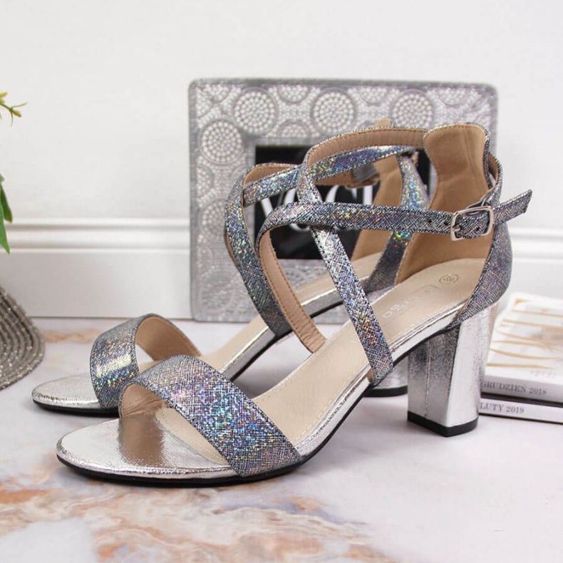 Sandaler på stolpen Filippo W PAW355A silver 2