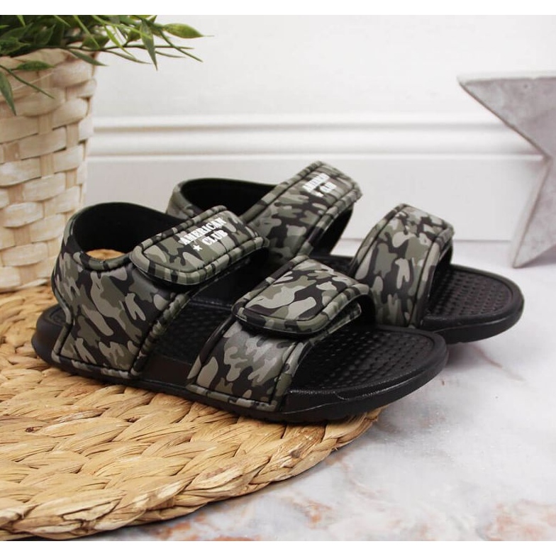 Kardborresandaler American Club Jr AM881A camo grön 2