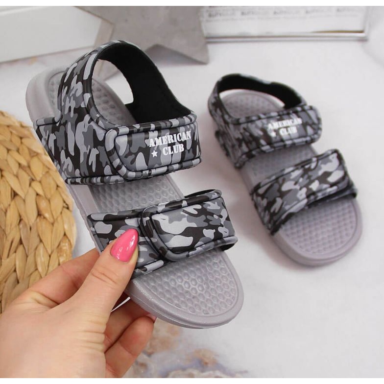 Kardborresandaler American Club Jr AM881B grå 1