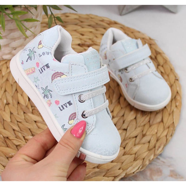 Kardborrband sportskor American Club Jr AM883B blå 1