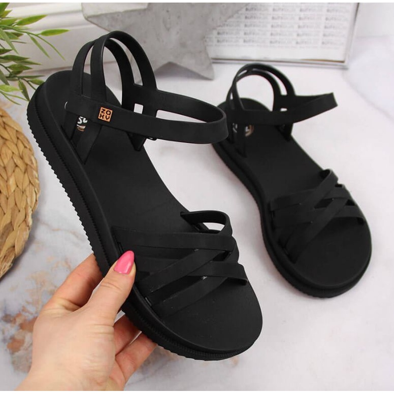 Kardborresandaler i gummi Zaxy W JJ285068 svarta 1