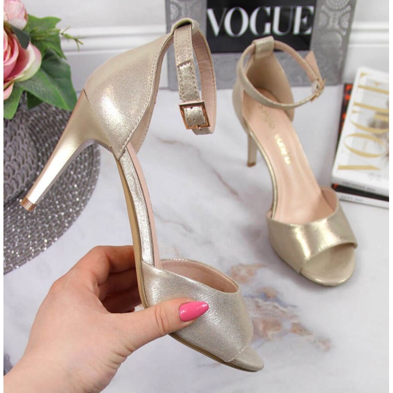 Sandaler på högklackat Sergio Leone W SK374B guld gyllene 1