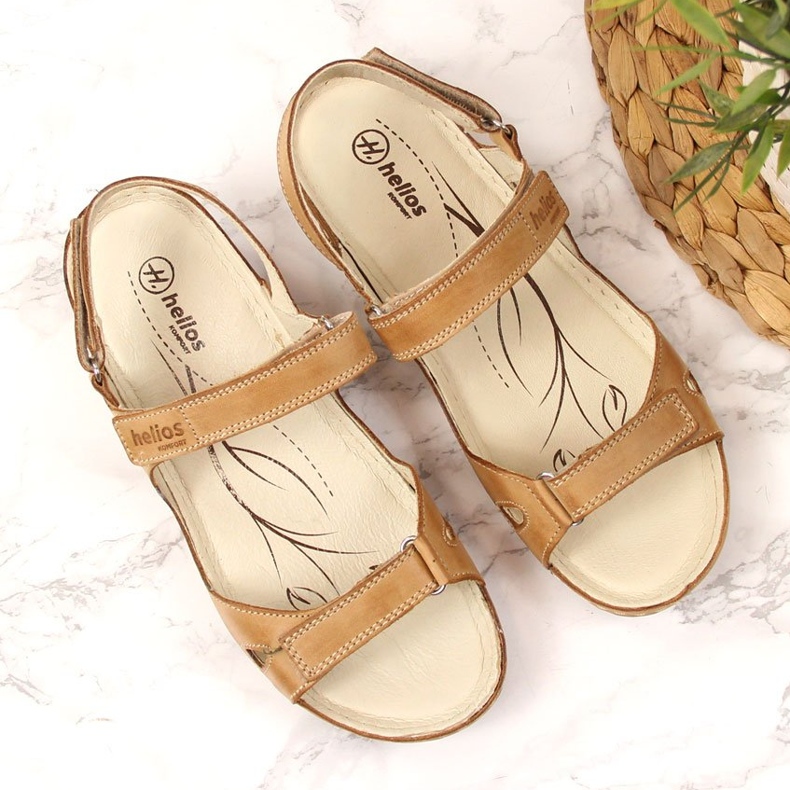 Brun Helios 205 bekväma damsandaler i läder 2