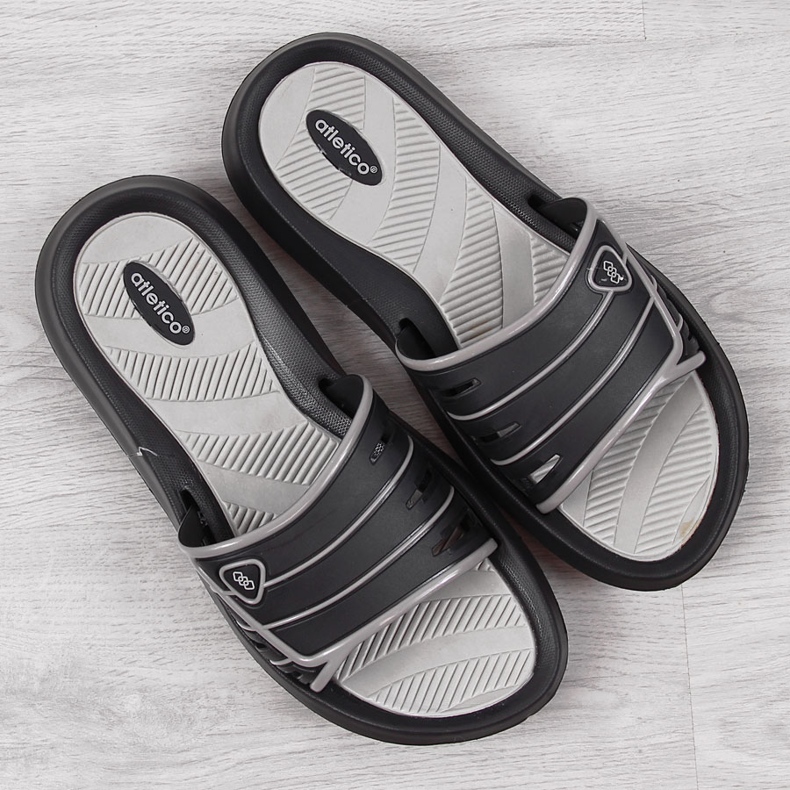 Svarta Atletico gummitofflor för män 1