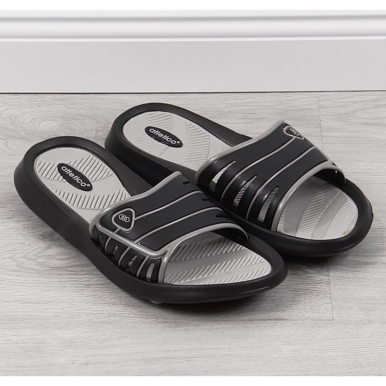 Svarta Atletico gummitofflor för män 2