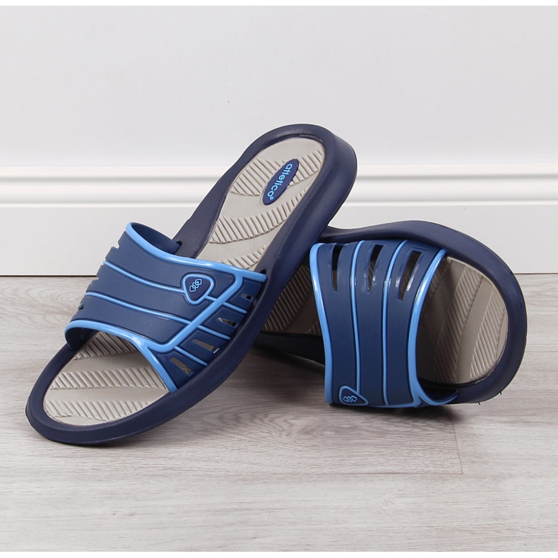 Atletico marinblå gummitofflor för män 2