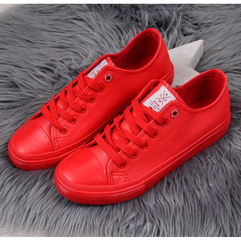 Låg-top eko läder röda sneakers Cross Jeans DD2R4032 1