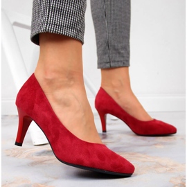 Röda Sergio Leone pumps i mocka 2