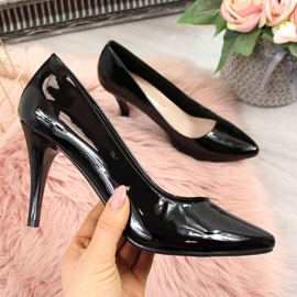 Pumpar på svart patent Sergio Leone stilett 1