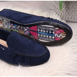 Marinblå loafers i mocka för kvinnor Sergio Leone 3