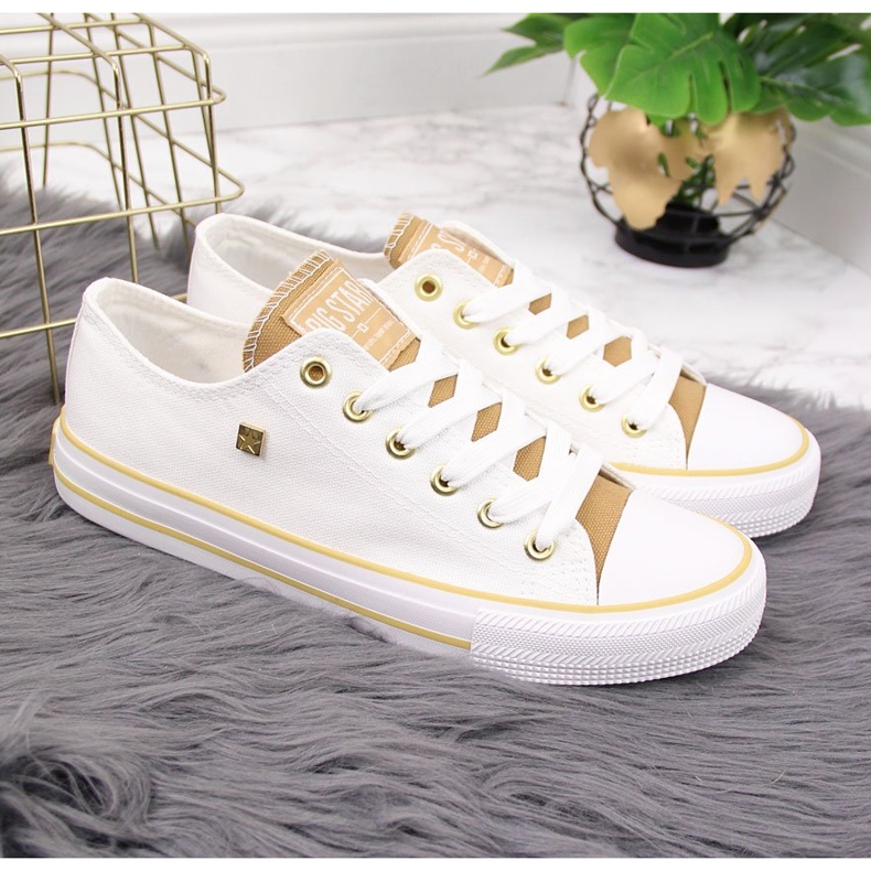 Lågtoppar vita textilsneakers Big Star HH274458 2