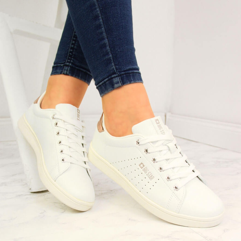 Sneakers i vitt eko-läder med låg topp Big Star DD274583 1